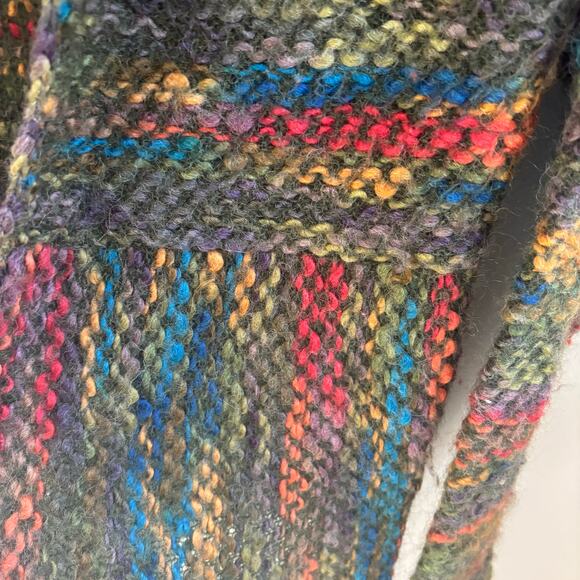 VTG Talbots Small Petite Mohair Blend Open Cardigan Rainbow Cozy Boho - Picture 6 of 8